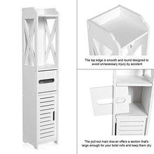 Bagno Colonna Armadio Ripiano Doccia Armadio Portaoggetti Armadietto WC, 1 Porta e 1 Cassetto, 80 x 15,5 x 15,5 cm