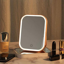 Specchio ingranditore, Lampada per specchio per il trucco Specchio per il trucco protettivo Specchio per il trucco a luce morbida Schermo tattile a LED Beauty Mini Specchio per il trucco da tavolo Al