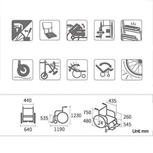 Sedia A Rotelle Pieghevole, Sedia A Rotelle Reclinabile Multifunzionale Completamente Sdraiata con Comò Carrello per Disabili per Anziani A Quattro Ruote A