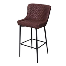 Sgabello Vintage con poggiapiedi HWC-H79 Metallo Tessuto Marrone