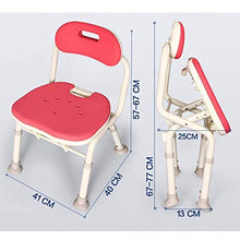 HHJJ Pieghevole Bagno Doccia Sgabello Sedile, Antiscivolo banco ergonomico Aid Bagno Sedia con braccioli Sedile Imbottito for Anziani disabili