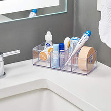 iDesign Armadietto medicinali per bagno, Contenitore medicine piccolo a 7 scomparti, Organizer medicinali in plastica facile da lavare, trasparente