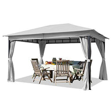 Gazebo da Giardino 3x4 m con Telo Impermeabile da ca. 180g/m² - 4 pareti Laterali Grigio Chiaro