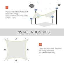 Outsunny Vela Ombreggiante Rettangolare 4x6m, Tenda da Sole per Esterno in Poliestere Anti UV Traspirante Bianco Crema