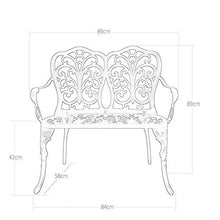 LXLH Panchina da Giardino Panca da Giardino panchine da Giardino panchine per Il Tempo Libero terrazza, Stile retrò Doppio Sedile Cortile Farfalla sedili in Metallo pressofuso in Alluminio, sedie