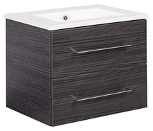Fackelmann lavabo sotto armadio appeso 60 cm Rovere Scuro con ceramica bacino Serie B. perfetto
