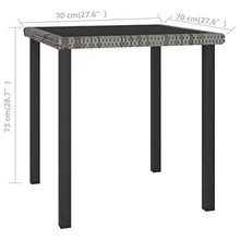 FAMIROSA Tavolo da Pranzo da Giardino Grigio 70x70x73 cm in Polyrattan