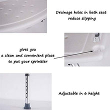 Sgabello da bagno Doccia / bagno doccia Sgabelli sedile Sgabello for / disabili Anti-Slip Anziani Mats doccia sedia regolabile in altezza con schienale 6 e manico Bagno Sedile in argento Max.150kg