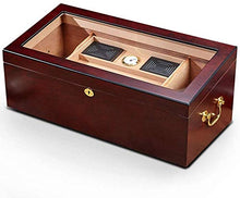 ZouYongKang Cassa del cedro, humidor del sigaro del desktop Top in vetro con igrometro e umidificatore, Design della cerniera dell'umidità all'aperto di viaggio per il business di viaggio, contenga fi