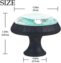 Shy Unicorns Pattern Stars Blue Pomelli per Porta Set di 4 Pomelli per Mobili Manopole per Cassetti Cucina Armadio Vetro