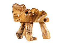 Windalf Spettacolare Panchina con gufo LIZY, 102 cm, rustica, piccola panca in legno di radice