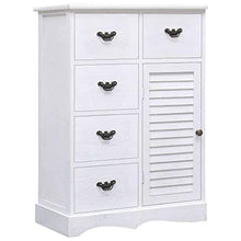 SKM Credenza con 10 Cassetti Bianca 113x30x79 cm in Legno (19.09kg)