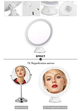 ADSE Specchio per Trucco Base Rotonda 8 Pollici Ingrandimento 7X Specchio per Trucco cosmetico da Barba Specchio Girevole a 360 Gradi
