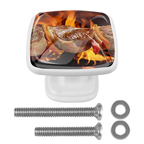 Set di 4 maniglie rotonde per armadio da cucina, credenza, cassettiera, cassettiera, con viti, per cucina, comò, armadietto, bagno, guardaroba, barbecue