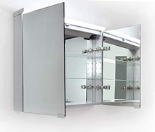 4E Specchio di Design con Corpo in Alluminio, Strisce acriliche Che trasformano la Luce sulle Porte a Specchio, Specchio da Bagno (80 x 70 x 13,5 cm (Larghezza x Altezza x profondità)