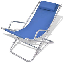 vidaXL Sedie Sdraio Reclinabili 2 pz Blu Acciaio 69x61x94cm Lettino Prendisole