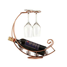 Portabottiglie di vino retrò portabottiglie di vino portabottiglie champagne stand in vetro portabicchieri espositore appeso bicchieri Stemware Rack lei