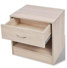 Comodino in legno di quercia con un cassetto 36,5 x 30,5 x 38 cm