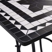 Tidyard Tavolo Tavolino da Giardino Quadrato Mosaico in Ceramica e Ferro,Tavolo Quadrato da Balcone Mosaico,Tavolo da Esterno Quadrato Mosaico,Tavolino da Giardino Quadrato Mosaico 60x60x76 cm