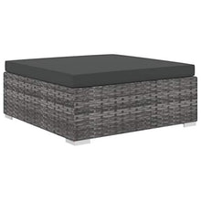 vidaXL Set Divani da Giardino 4 pz con Cuscini Foderati Lavabili Modulare Leggero Elegante Arredi da Esterno in Polyrattan Grigio Telaio in Acciaio