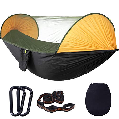 Emoshayoga Amache comode 114,2x55,1 Pollici Amaca da Esterno Pieghevole con zanzariera oscillante per Cortile da Viaggio Hikin