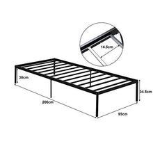 WGYDREAM Letto Struttura del Letto Robusta in Metallo Nero Base per Rete Solida Senza Attrezzi per Il Montaggio sotto Il Letto, 200x90cm