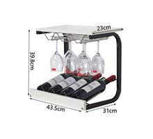 Cremagliere del vino, Wine Rack Wine Bottle Holder 4 Bottiglie di visualizzazione sul desktop stand Shelf multifunzione Calice cremagliera del supporto WTZ012