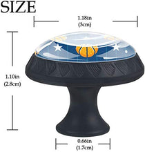 Motivo a stelle da basket a strisce blu Pomelli per Porta Set di 4 Pomelli per Mobili Manopole per Cassetti Cucina Armadio Vetro