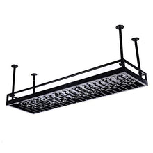 ZLJ Portabottiglie per Vino Nero - Scaffale per Bicchieri da Vino in Ferro Stile Morden, ripiano per Decorazione a soffitto, per Bar, ristoranti, Cucina o Cantina (Dimensioni: 120 cm)