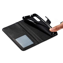 Robinsoni Custodia Compatibile con Xiaomi CC9E Case Portafoglio Cover Libro Case Piuma Stampato Pelle PU Antiurto Case Wallet Taccuino Cover Libretto Cartone Animato Case Folio Flip Cover Nero