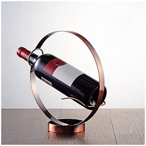NYKK Supporto per ripiano Tavolo Wine Rack Semplice Ferro battuto circolari del Vino Rosso Decorazioni Shelf Creativo Soggiorno Opera Wine Bottle Rack Organizzatore di stoccaggio del Vino (Color : B)