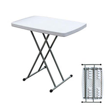 sogesfurniture Tavolo Pieghevole da Picnic da Giardino Bianco Portatile, Perfetto Come Tavolo da Campeggio, da Buffet, da Cucina, Regolabile in Altezza, 76x50x54/62/74cm, HP-76X-BH