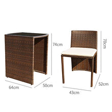 Set di Mobili da Giardino per Esterni, 3 Pezzi di Sedie di Vimini E Set di Combinazioni di Tavolini da caffè Semplici Mobili da Conversazione Casual da Giardino Facile da Riporre