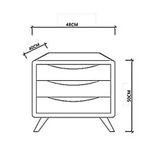DGHJK Mobili per la casa, Comodino Moderno Nordico con ripiano per Camera da Letto a 3 cassetti 48 x 40 x 50 cm