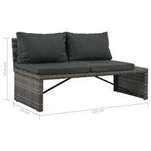 Tidyard Set Divani da Giardino 3 pz,Set Mobili da Giardino in Rattan con Cuscini in Polyrattan Grigio