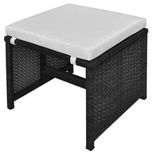 Festnight Mobili da Giardino/Set Tavolo e Sedie per Esterni 33 pz in Polirattan Nero