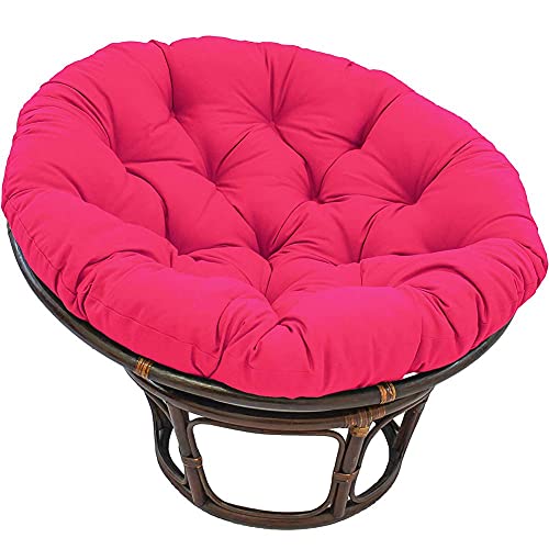Yxxc Cuscino per Sedia papasan, Impermeabile, Comodo, Rotondo, Appeso all'uovo, Amaca, Imbottitura per Sedia, Cuscini per sedili con Lacci per Patio Esterno, Giardino, Rosa Rossa, D130cm