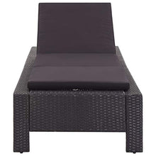 Tidyard Lettino Prendisole Reclinabile in Polyrattan Nero,Lettino da Giardino Rattan,Sdraio da Giardino Rclinabile in Rattan,Lettino da Sole Singolo in Rattan,Lettino da Esterno 220x75x35 cm