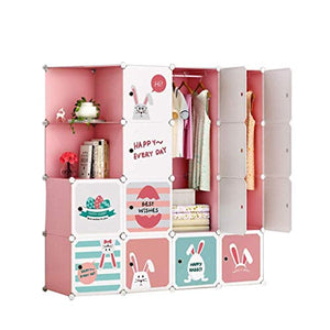 Cassapanche GGJIN Moderno Semplice Economico Piastra Armadio for Bambini dell'Assemblea plastica Piccola Camera da Letto (Color : Pink)