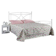 WEBMARKETPOINT Letto Una Piazza E Mezza in Ferro Battuto Verniciato Bianco 126x203xh.130