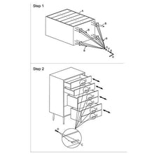 Allibuy Cassettiera 6 cassetti Night Stand Armadio Ufficio Vestiti Cosmetici Bagagli Petto organizzatore Legno comò con cassetti unità Camera Camera Petto per Corridoio Soggiorno