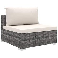 Festnight 4 pz Set Divani da Giardino in Polyrattan Grigio con Tavolino,Set Divani Angolari da Giardino in Rattan,Set Divani Modulari da Giardino per Esterno in Rattan,Divano con Penisola Rattan