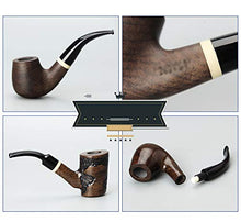 Set di pipe per tabacco, staccabile in legno, con supporto per tubo, spazzola per la pulizia e accessori per tubi, A1,14.3cm