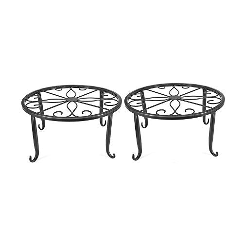 2 scaffali per Fiori in Metallo,Piante in Vaso Portavasi Metallo,Retro Metal Rack Rotonda in Ferro battuto,Flower Pot Iron Plant Stand,per Interni e balconi