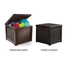 CRZJ Contenitore per Esterni, Contenitore per mobili da Giardino Impermeabile Multifunzione da Esterno 208L, Contenitore per terrazza,Wood Grain