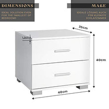 MIADOMODO® Comodino, Set da 2 - con 2 Cassetti, 40 x 40 x 35 cm, in MDF, Colore a Scelta - Armadietto, Mobiletto, Comodino da Camera da Letto, da Notte, Salotto (Bianco)