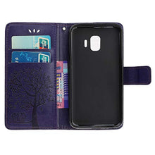 Robinsoni Custodia Compatibile con Samsung Galaxy J2 Core Cover Folio a Fogli Mobili Cover Libro Pelle PU Case Taccuino Cover Portafoglio Custodia Libretto Retro Flip Caso Albero in Rilievo Cover