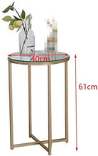 TONG HXF- tavolino Piccolo Oro Piccola Rotonda Gambe Struttura in Marmo/Vetro Creativo Disegno Squisito di Lusso Durevole (Color : B)