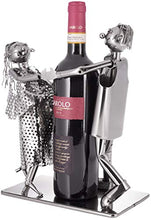 Brubaker Portabottiglie Vino Coppia di Ballo - Coppia Scultura - Supporto per Bottiglie di Metallo - con Biglietto d'Auguri per Il Vino Regalo