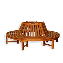 Panca da spiaggia rotonda in legno di teak, ca. 220 cm, panca in legno teak